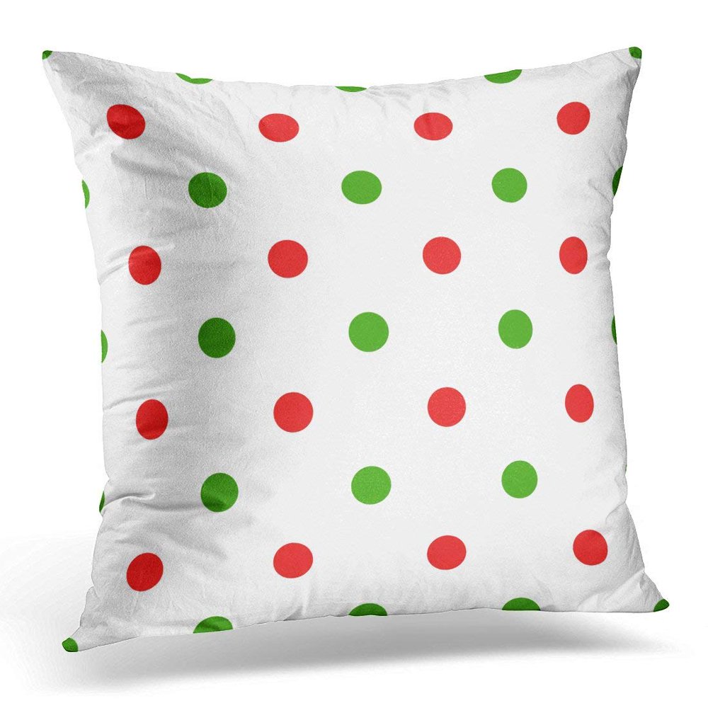 ARHOME White Abstract Red and Green Polka Dot Pattern Christmas Pillow Case Pillow Cover 20x20 ...