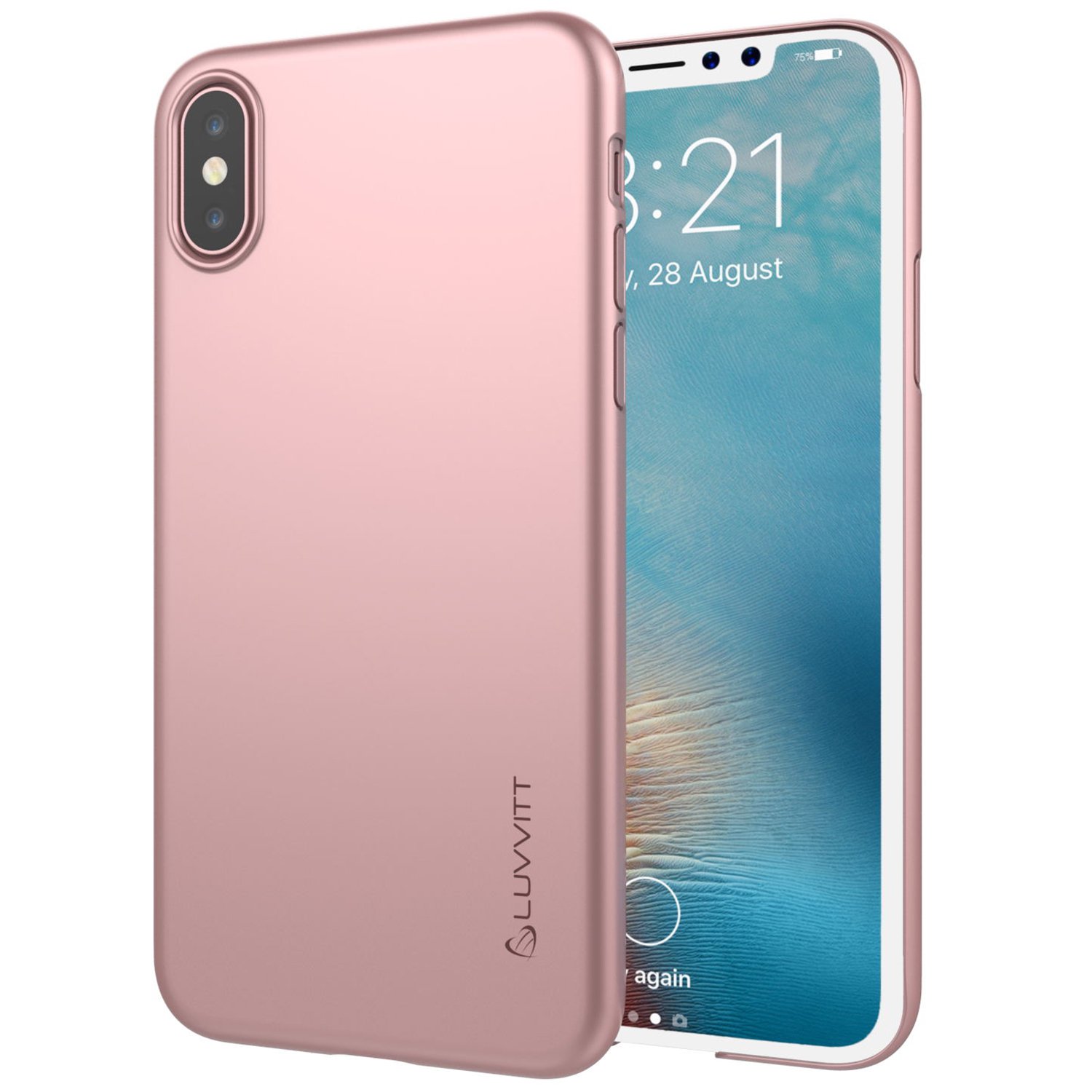 Luvvitt Svelte Slim Fit Hard Shell Case for iPhone XS / X - Rose Gold