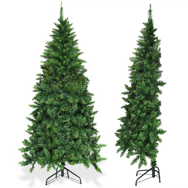 6ft Prelit PVC Artificial Half Christmas Tree 8 Flash Modes w/ 250 LED