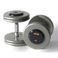 thumbnail image 1 of 105 - 150 lb. Pro Style Gray Cast Iron Round Dumbbell Set w/ Contoured Handle & Rubber Caps (Commercial Gym Quality) by Troy Barbell, 1 of 1