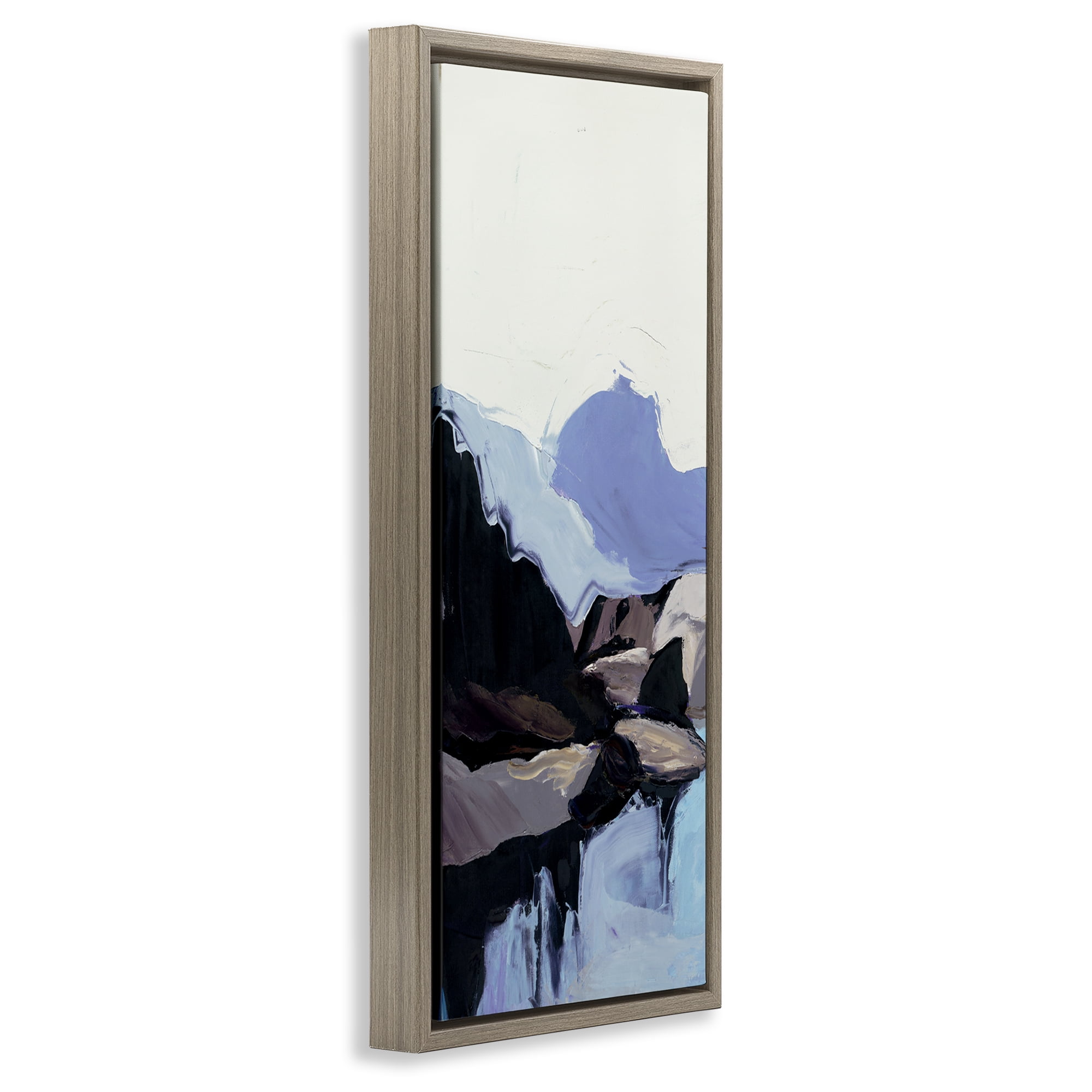 Stupell Industries Flowing Abstract Mountains Landscape & Nature Painting Brown Floater Framed Canvas Art Print Wall Art, 14 x 31