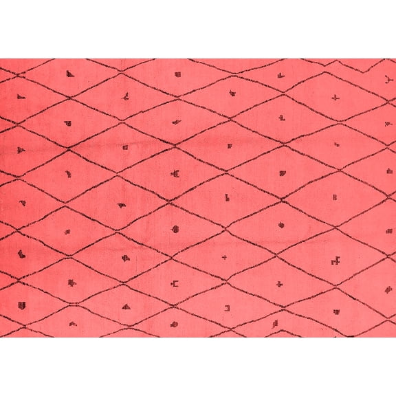 Ahgly Company Machine Washable Indoor Rectangle Solid Red Modern Area Rugs, 2' x 4'