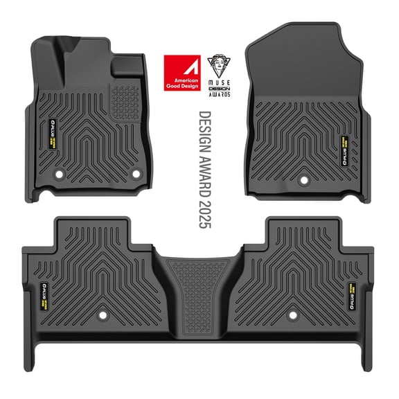 Floor Mats fit for Toyota Tundra CrewMax Cab 2014-2021 1st & 2nd Row Full Set All Weather Protection TPE Floor Liners Black