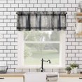 thumbnail image 2 of Barn Door Valance Curtain Rustic Wood Farmhouse Door Pattern Western Country Rod Pocket Valance Window Treatments 1 Panel Short Curtains for Kitchen Living Room Decor 54 x 18 in, 2 of 6