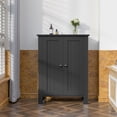 thumbnail image 2 of ASJMR Farmhouse Bathroom Floor Cabinet with 2 Doors, Modern Storage Freestanding Organizer Cabinet with Adjustable Shelves, Small Bathroom Cabinet for Kitchen/Bathroom/Living Room, Black, 2 of 9