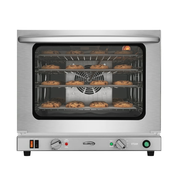 23 in. Countertop Convection Oven for Half-Size Pans with 4 Racks 2800W of Power and Steam Injection, 240V in Stainless-Steel (KM-CTCO-23STI)