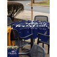 thumbnail image 4 of Outdoor Tablecloth with Umbrella Hole and Zipper, Navy Blue Christmas Square Table Cloth 54x54 Inch Waterproof Tablecloth, Xmas Botanical Ball Bell Picnic Table Cover for Patio Camping, 4 of 7