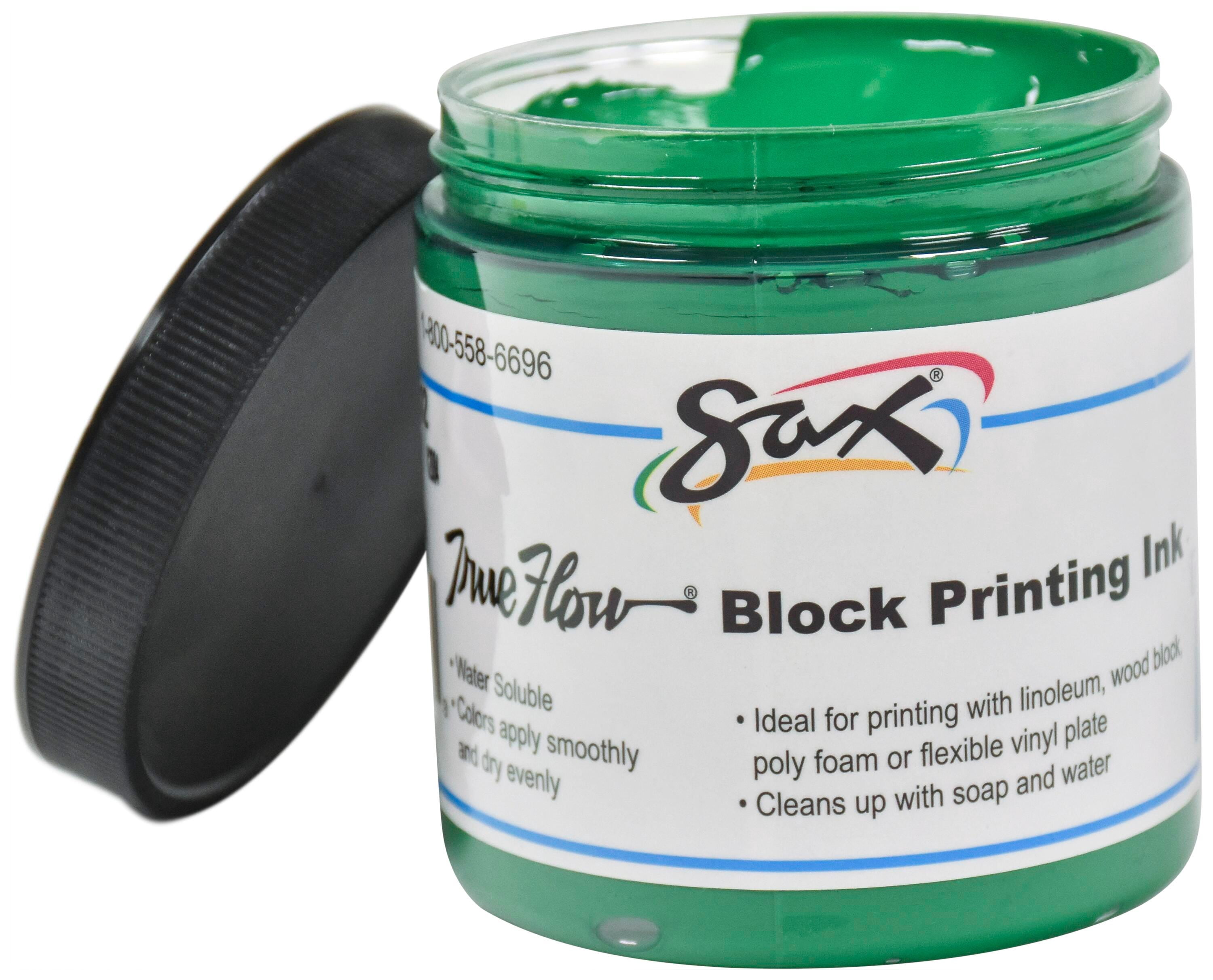 Sax True Flow Non-Toxic Water Soluble Block Printing Ink, 1 pt Jar, Green