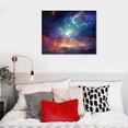 thumbnail image 4 of Outspace Nebula Canvas Wall Art/ Blue Galaxy Decor Framed Print Poster Red Purple Cosmic Silver Artwork Paintings For People Living Room Bedroom Bathroom Decoration, 4 of 4
