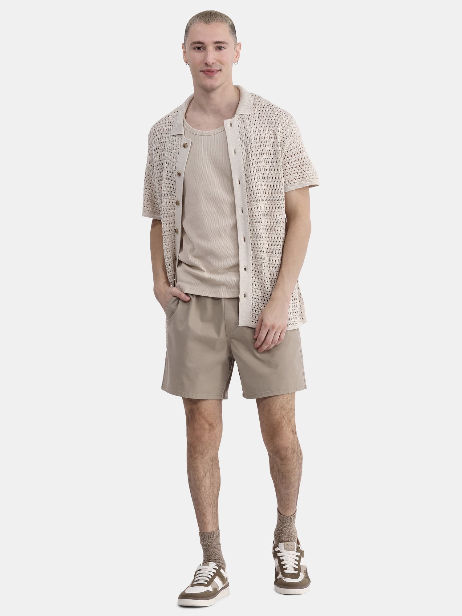 No Boundaries Men's & Big Men's Cotton Twill 6" Shorts, Sizes XS-5XL