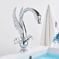 thumbnail image 6 of Zovajonia Waterfall Chrome Swan Bathroom Sink Faucet Single Hole/ Handle Vanity Mixer Tap 360° Rotation, 6 of 12