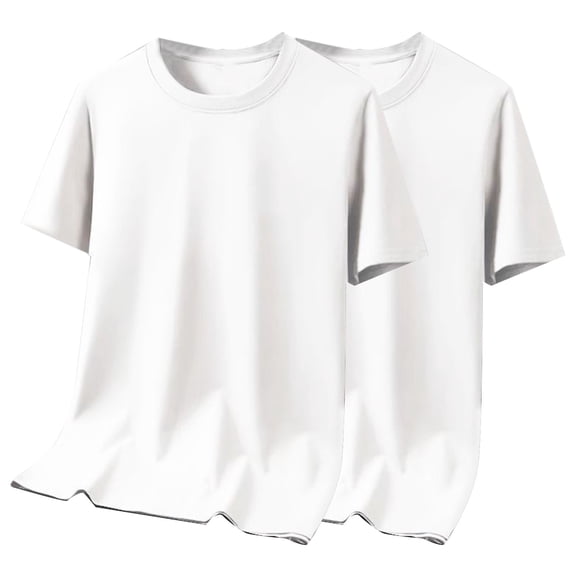 Enridrech 2 Pack Big and Tall Tees Shirt for Men Comfortable Crew Neck Top Solid Color Summer Basic Short Sleeve Clothes