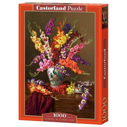 CASTORLAND 1000 Piece Jigsaw Puzzles, Gladioli in Chinese Vase, Flower puzzles, Still nature painting, Art. puzzle, Adult Puzzle, Castorland C-104949-2