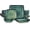 Green, variant on Vancasso Stoneware Dinnerware Sets, 16 Piece Square Gray Dishes, Service for 4, Series Stern