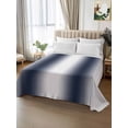 thumbnail image 2 of Navy Blue Ombre Twim Size Flat Sheet, Wrinkleproof & Fadeproof Cooling Flat Bed Sheet Only, Farmhouse Modern Art Breathable Soft Bedding Top Sheets 66 x 96 Inches, 2 of 8