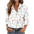 thumbnail image 3 of TaTaai Women Casual Printed Button Down Shirt Long Sleeve Collared Top Ladies Spring Autumn Daily Commute Office Wear Soft Breathable No Fading Machine Washable Stylish Blouse Gift, 3 of 6
