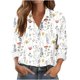 thumbnail image 3 of TaTaai Women Casual Printed Button Down Shirt Long Sleeve Collared Top Ladies Spring Autumn Daily Commute Office Wear Soft Breathable No Fading Machine Washable Stylish Blouse Gift, 3 of 6