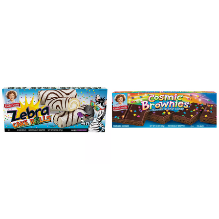 Little Debbie Cosmic Brownies, 6 ct&Little Debbie Zebra Cake Rolls, 6 ct