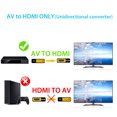thumbnail image 3 of Cable adaptador convertidor RCA a HDMI, 1080p RCA macho a VGA hembra Soporte de cable de video PS2, PS3, Nintendo 64, WII, WII U, STB, VHS, VCR, reproductores de DVD Ormromra CJWUS-4079, 3 of 9