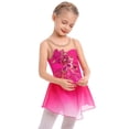 thumbnail image 6 of IBTOM CASTLE Girls Ice Figure Skating Dress Sparkly Sequins Sheer Mesh Chiffon Ballet Dance Leotard Dress Ballerina Dancewear 7-8 Years Hot Pink, 6 of 8