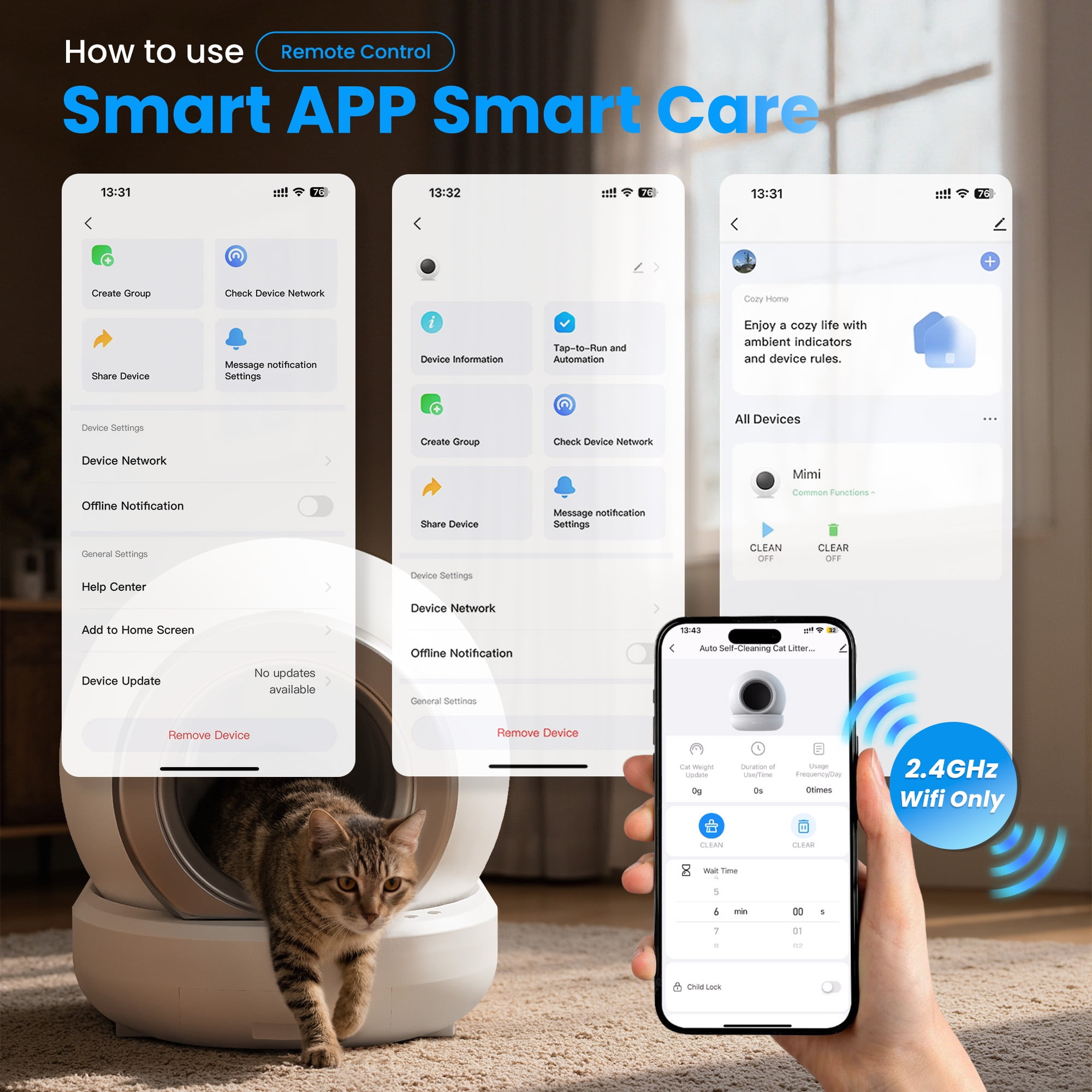 Furmax Automatic Self Cleaning Cat Litter Box with App Control Support WiFi, Intelligent Radar Smart Auto Litter Box with Liner and Plastic Pad