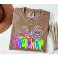 thumbnail image 2 of Preppy Teacher Shirt with Neon Bow – Comfort Colors Back to School Tee, Coquette Bow Teacher Top for First Day of School, 2 of 8