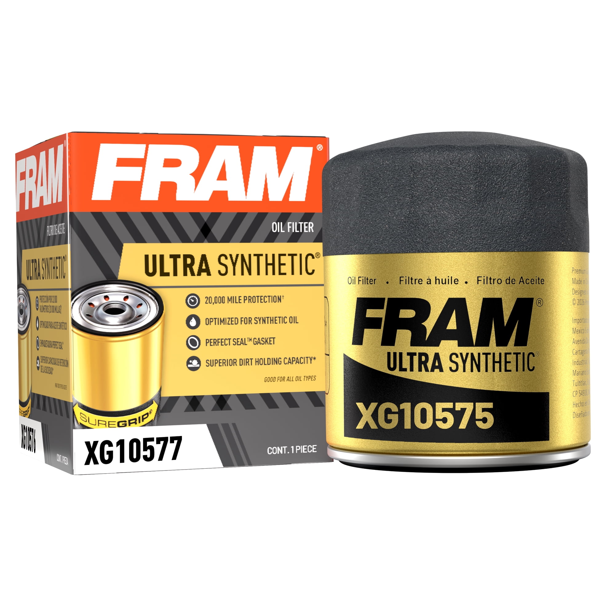 FRAM Ultra Synthetic Oil Filter  XG10575  20K mile Replacement Filter for Select Vehicles