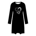 thumbnail image 4 of FDGIU Women's Soft Comfy Heart Graphic Nightgown - Long Sleeve Round Neck Loose Cute Pajama Dress for Daily House Wear S-2XL, 4 of 6