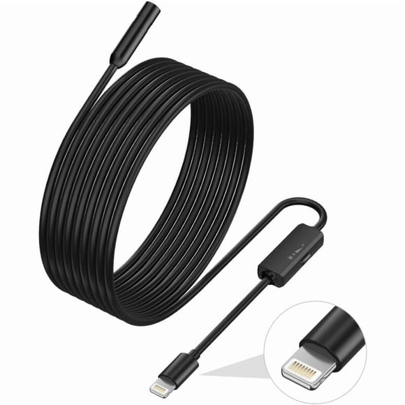 Endoscope for iPhone, ILIHOME inspection camera with 5.5mm lens, 3.5mm semi-rigid cables