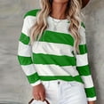 thumbnail image 3 of WTXUE Striped Shirt Long Sleeve Shirts For Women Womens T Shirts Long Sleeve Crew Neck Shirts Basic Tee Sort Comfy Printed Tops Blouse, Green L, 3 of 6