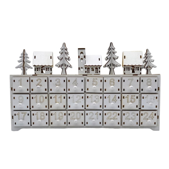 24 Day Countdown Calendar with LED Lights Stylish Christmas Holidays Home Decoration Festival Desktop Ornament