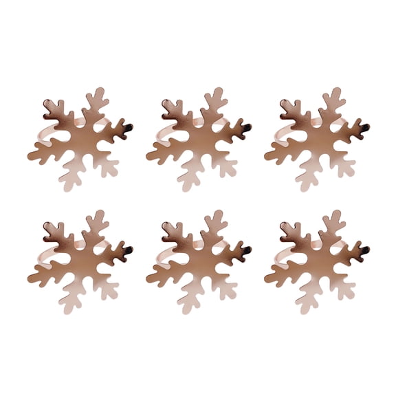 HAKIDZEL 6Pcs Metal Snowflake Napkin Rings For Stylish Table Setting At Parties