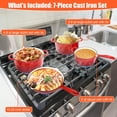 thumbnail image 2 of Juego de utensilios de cocina de hierro fundido esmaltado antiadherente QuliMetal, 7 piezas de ollas y sartenes con tapa, sartén, cacerola, olla holandesa redonda y saludable para hornear pan de masa, 2 of 5