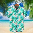 thumbnail image 2 of safuny Men's Loose Comfy Shirts with Pocket Holiday Dinosaur Print Tees Fashion Summer Short Sleeve Shirts Lapel Pullover Hawaiian Beach Button Clothing Green XXXL, 2 of 5