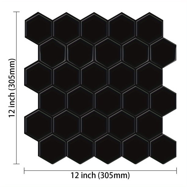 1/10sheets, Self Adhesive Waterproof Backsplash Tile For Kitchen Vinyl Hexagon Shape Peel And Stick Wallpapers, Room Decor, Home Decor