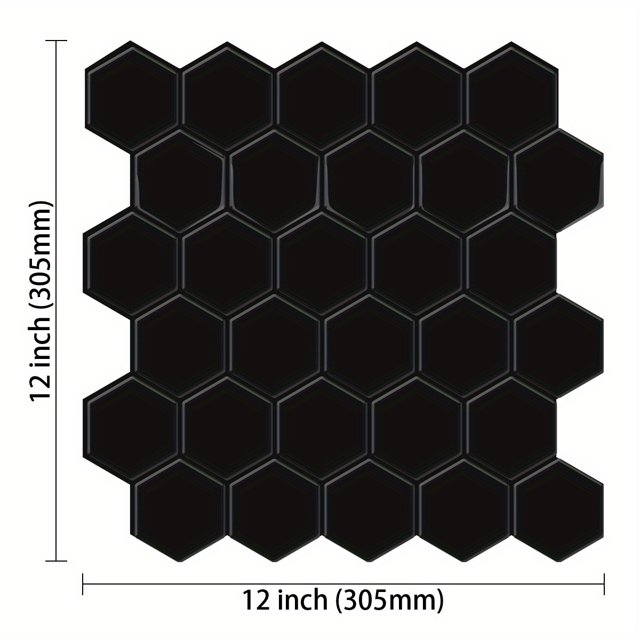 1/10sheets, Self Adhesive Waterproof Backsplash Tile For Kitchen Vinyl Hexagon Shape Peel And Stick Wallpapers, Room Decor, Home Decor