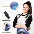 thumbnail image 2 of 5 Pcs Kitchen Set Heat Resistant Oven Mitts and Non-Slip Pot Holders with Adjustable Cooking Apron Watercolor Eye with Butterfly, 2 of 6
