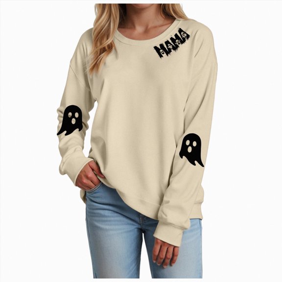 Godom Halloween Sweatshirts for Women Pumpkin Graphic 2025 Fall Long Sleeve Shirts Crewneck Lightweight Casual Pullover Tops