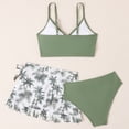 thumbnail image 2 of HWJAD Girls Swimsuit 3 Piece Bathing Suits Bikini Set with Beach Cover Up Skirt Girls' Swimwear 9-14 Years, 2 of 7
