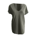 thumbnail image 4 of Yubnlvae T-Shirt Décontracté à Poche à Manches Courtes pour Femmes, T-Shirt Décontracté à la Mode pour Femmes Uni avec Poche, Liquidation! Uni, Col Rond, Vert Menthe, P, 4 of 4