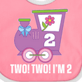 thumbnail image 4 of Inktastic 2nd Birthday Cute Train I'm Two Girls Baby Bib, 4 of 4