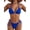 Blue, variant on Women's Bikini Sets Textured Halter String Two Piece Swimsuits Lace Up Tie Side Bathing Suits Beachwear