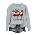 thumbnail image 4 of Ecqkame Womens Crew Neck Sweatshirts Christmas Print Long Sleeve Casual Loose Pullover Top Holiday Daily Comfy Fit Sweatshirt Gray M, 4 of 7
