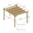 thumbnail image 2 of Garvee 10'x13' Aluminum Pergola with Retractable Canopy Outdoor Patio Shade Cover, 2 of 10