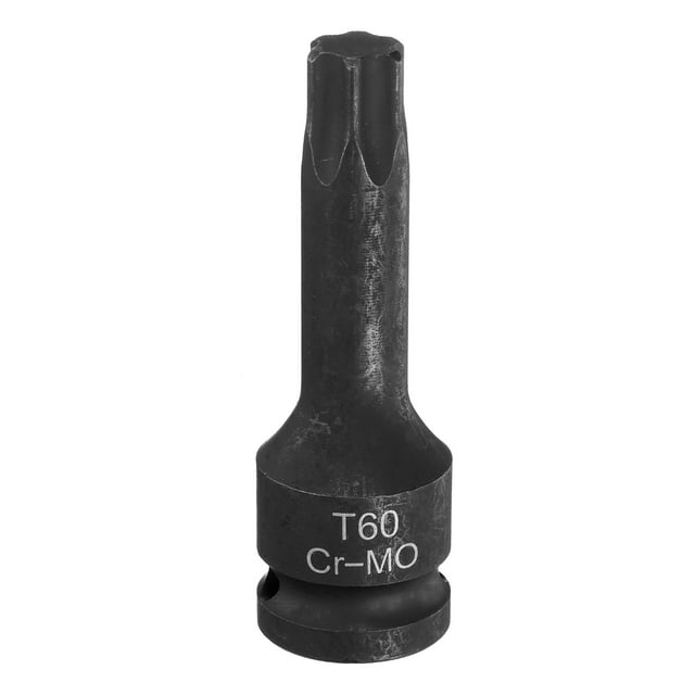 Uxcell T60 Torx Bit Socket 1/2" Drive 6 Point Torx Star Screwdriver Socket Adapter CR-MO Steel Impact Bit Sockets