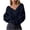 Black, variant on Womens Sweaters Long Sleeve Deep V Neck Wrap Front Ribbed Knit Pullover Drop Shoulder Slouchy Batwing Cropped Jumper Elegant Chic Fall Winter Knitted Tops