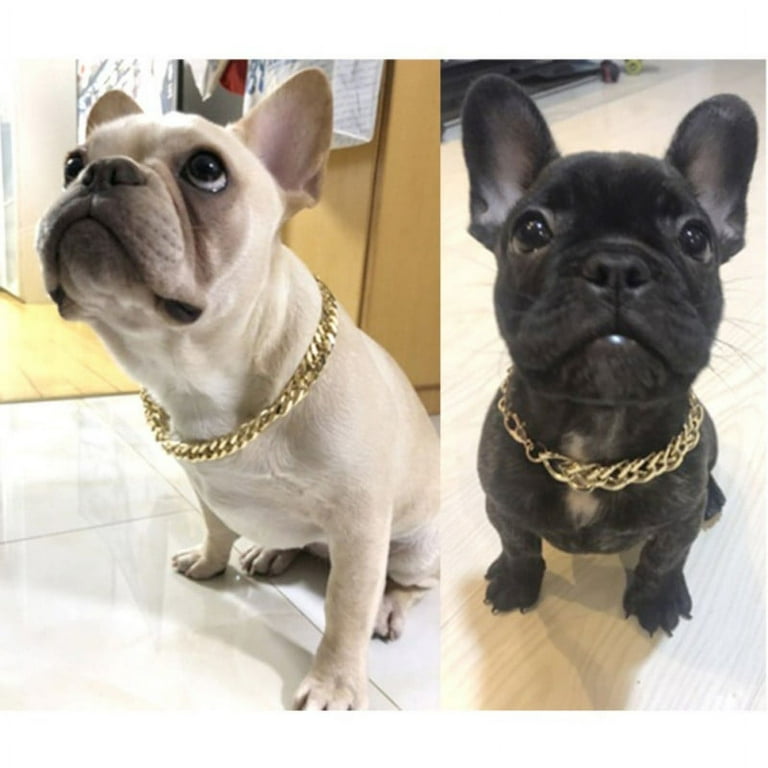 Pet Dog Chain Collar Puppy Necklace For Pitbull Doberman Gold