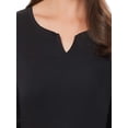 thumbnail image 3 of Ellen Tracy Womens V-Neck Elbow Sleeve Top (Black, Small), 3 of 3