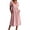 *Pink, variant on VBVC Women's Cotton Linen Button Down Midi Dress, Summer V-Neck Beach Dress For Women, Ladies' Short Sleeve High Waist Dress with Pockets,White,S-2XL