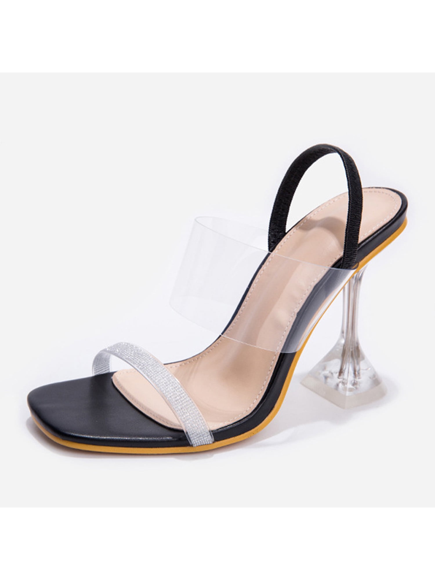 square toe rhinestone sandals